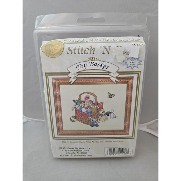 Toy Basket Cross Stitch Kit Stitch 'N Go by Cross My Heart 2002 NEW - Picture 1 of 2